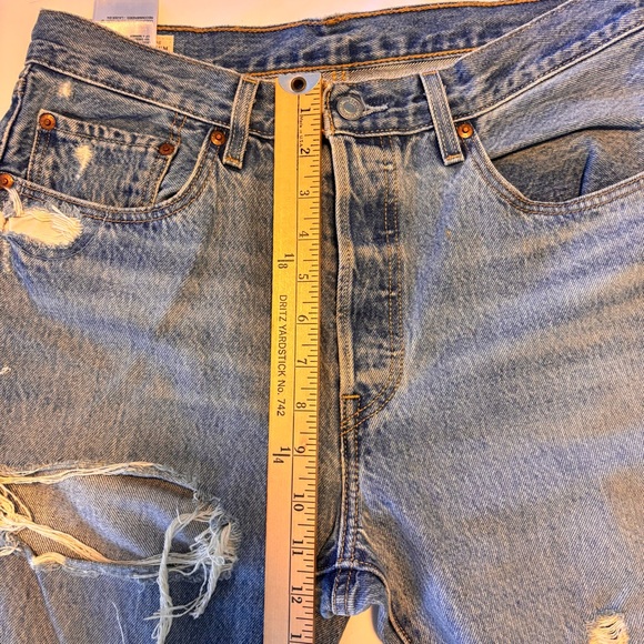 Levi's Light Blue Distressed Boot Cut Jeans - Picture 10 of 13